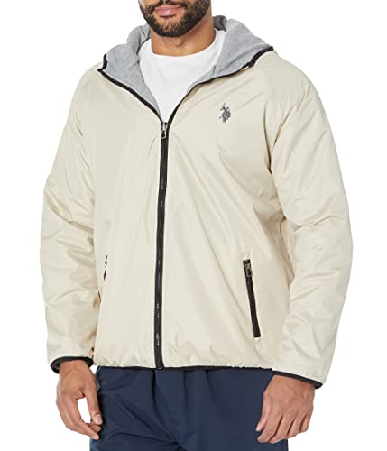 Image of U.S. Polo Assn. Reversible Poly Shell to Fleece Hooded Jacket Outerwear