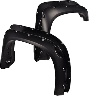 G-PLUS Fender Flares, Compatible with 2014-2020 Toyota Tundra, 66.7" / 78.7" / 97.6" Bed Length, Pocket Rivet Style Smooth Black Wheel Cover Protector Vent Trim 4pcs