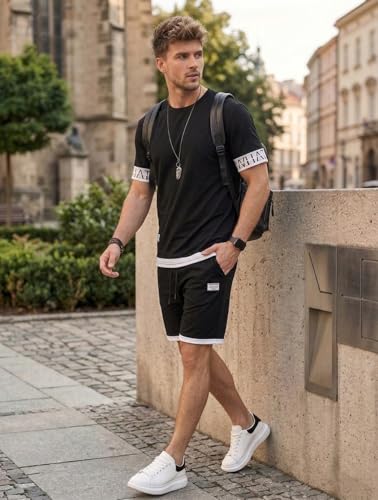 Image of Lymio Cord Set for Men | Casual Co-ord Set for Man | Trendy Matching Outfit | Stylish T-Shirt and Short for Men (SSM-CS-1-3)