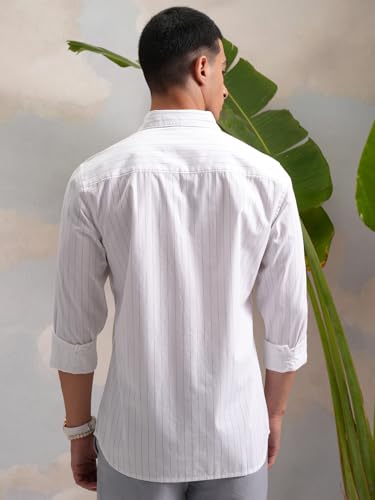 Highlander Men’s Slim Fit Striped Shirt | Full Sleeves | Everyday Wear Stylish Shirt for Men - Image 4