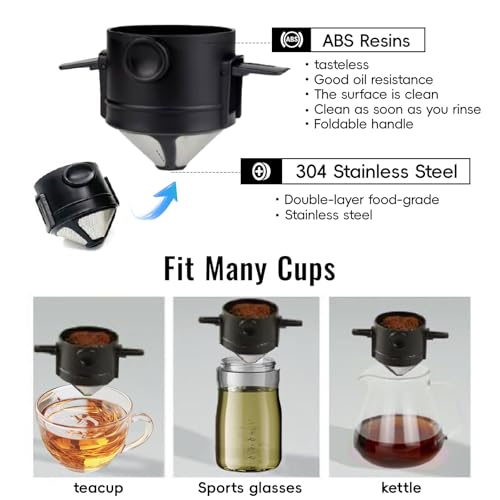image for KOKKOYA 4Pcs Foldable Camping Cups & Mugs Pot 304-Food-Grade Camping P