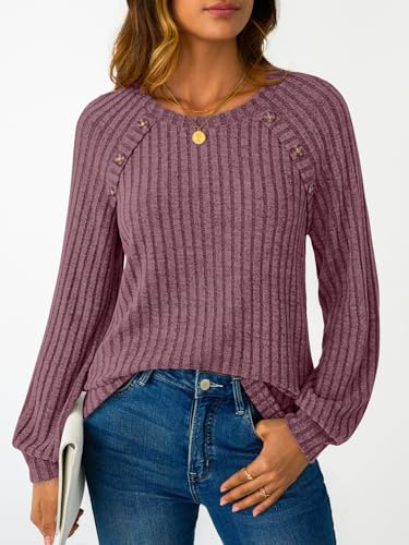 Image of LILLUSORY Womens Tops Long Sleeve Shirts Fall Lightweight Sweaters