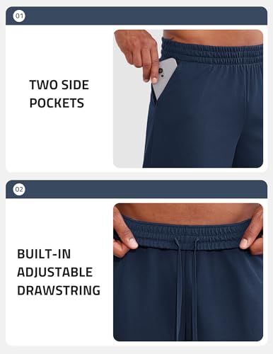 PINSPARK Mens Basketball Shorts with Pockets - 10" Quick Dry Lightweight Athletic Shorts Mesh Gym Shorts for Men3