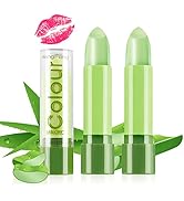 Lishang 2 Stück Aloe Vera Lippenpflegestift Lippenstift Grün Set Aloe Lips Lippenbutter Jelly Lip...