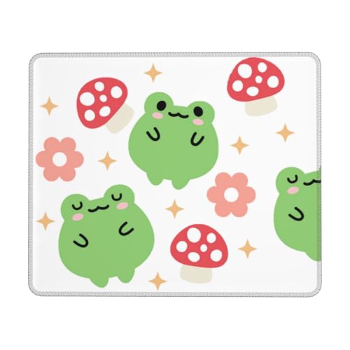 Mahrokh Tapis de souris mignon grenouille, petit tapis de souris amusant pour souris sans fil, tapis de souris rectangulaire imperméable pour bureau avec base en caoutchouc antidérapant, convient pour