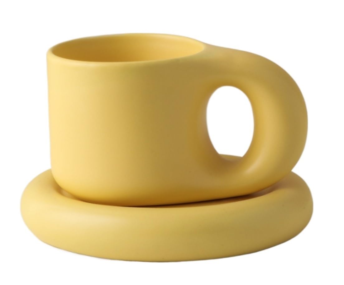 Tazzine Caffè Tazzine Caffe Tazze Caffe Tazze Da Caffè In Ceramica Tazze Da Caffè Affascinante Tazza Con Set Di Piattini Regali Creativi Tazze Da Caffè Da 300 Ml Tazzine da Caffè Tazza da Caffè ( Colo