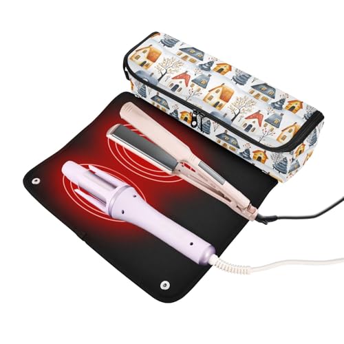 Bolsa de viaje resistente al calor para herramientas de cabello y tapete aislante miniatura 2