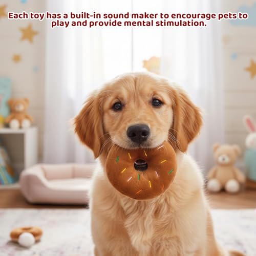 3 Pack Juguete Donut para Perro Resistente y Colorido miniatura 4