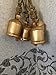 Set of 4 Handmade Metal Hanging Giant Cow Bells Rustic Vintage Indian Cow Bells on Rope-Wall Hanging Decor