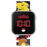 Pokémon Black LED Watch with Printed Silicone Strap POK4322