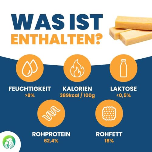 Dilecti Natürliche Käse Kauknochen für Hunde - Sehr Schmackhafte, Harte und Haltbare Natürliche Kauknochen Werden Ihren Hund für Eine Weile Beschäftigen. (Größe L, 5er-Pack)