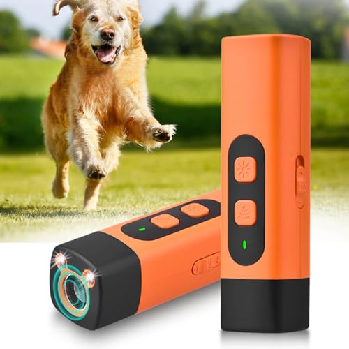 Efymosce Antibell Ultraschall Gerät, Ruhemeister Hund, Handgerät Anti Bell Gerät Hunde mit LED, Hundetrainings Antibell für Hunde für Meisten Hunde im Innen und Außenbereich (B)