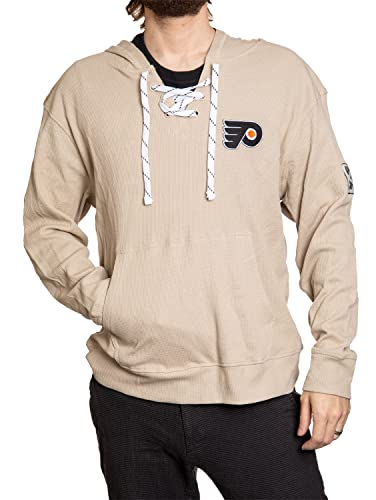 Calhoun NHL Surf & Skate Unisex Loose Fit Waffle Pullover Hoodie The Coastal Collection (Philadelphia Flyers Large)