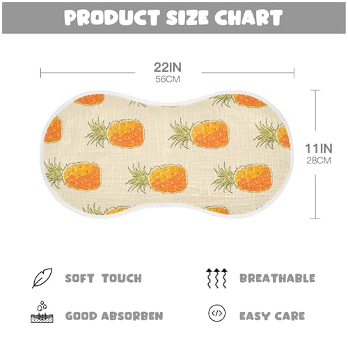 xigua Pineapples Muslin Baby Burp Cloths Set of 1, Super Soft & Absorbent Burping Rags, Cotton Burp Clothes Shower Gift for Newborn, Baby Girls and Boys4