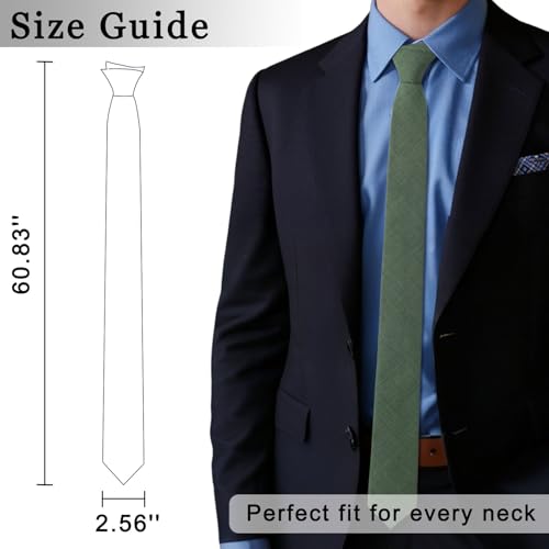 Image of Cotton Ties for Men Solid Color Skinny Tie Mens Necktie for Wedding Graduation Formal Dinner