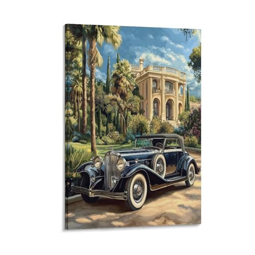 Voiture ancienne murale pour habiller un grand mur vide