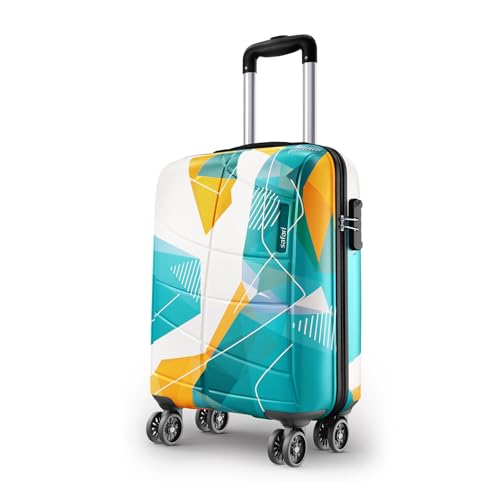 Safari Luma Neo 8 Wheels 55cm Cabin Size Trolley Bag, Hard Case Printed Polycarbonate, 360 Degree...