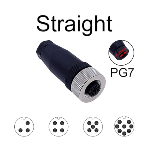 Conector M12 hembra de 5 pines con terminal de tornillo para evitar fallos de señal 2