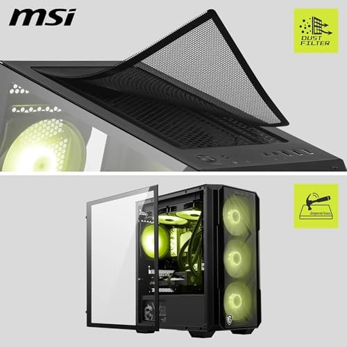 MSI MAG FORGE M120R AIRFLOW TEMPERLİ CAM 3X120MM 1X120MM ARGB FAN MATX GAMİNG BİLGİSAYAR KASASI - Görsel 3