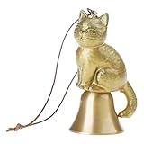Nucelit Carillon à vent antirouille pour chaton   Décoration de jardin rétro   Finition bronze   Durabilité   Décoration à suspendre pour les amateurs de chatons   Carillon à vent en métal pour jardin