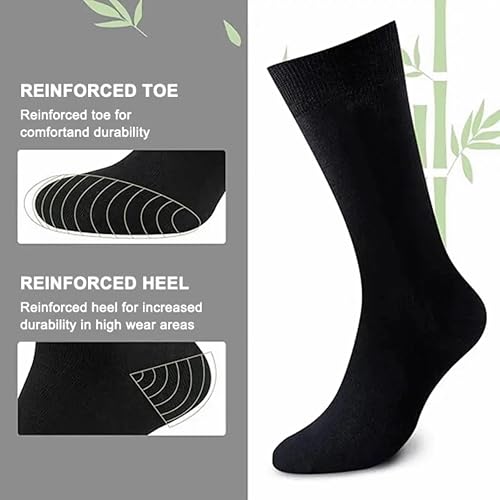 Men's Comfortable Dress Socks 6 Pairs, Classic Men's Socks - Lightweight Comfort Soft Calf Crew Socks 6 Pack3
