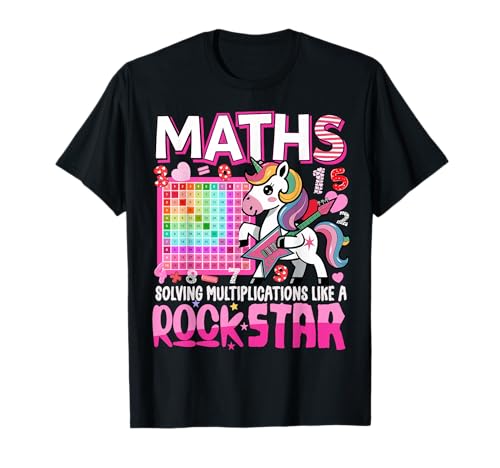 Maths Day Costume Idea For Kids & Numbers Maths Rockstar T-Shirt