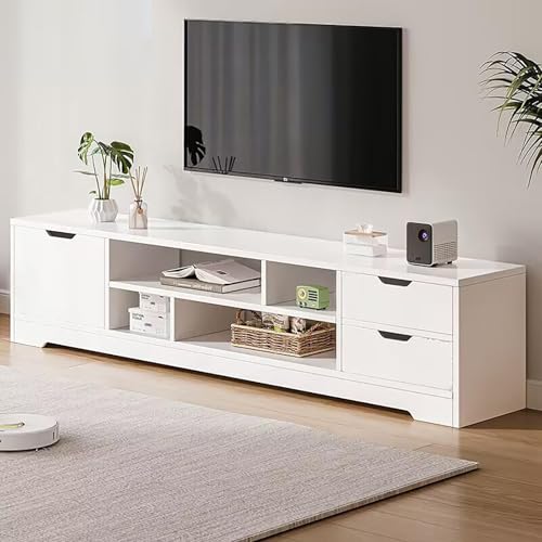 Mueble de TV con 2 cajones, centro de entretenimiento de TV, mesa de TV con 2 cajones, gabinete de almacenamiento para centro de entretenimiento para sala de...