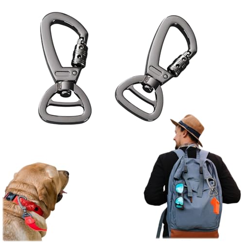 2 Piezas de Mosquetón con Articulación Giratoria，Mosquetón Gatillo Ganchos，Llavero De Mosquetón Giratorio，Gancho De Seguridad Giratorio ，Gancho De Gatillo De ，Adecuado para Llavero，Correa De Perro.