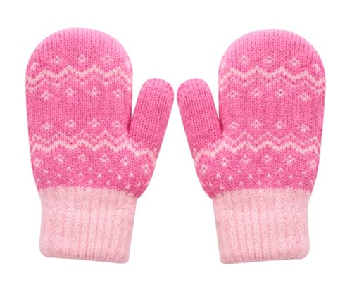 Winter Warm Mittens for Kids - Cute Knit Gloves Thick Fleece Lined Mittens for Boys Girls (for 3-6 Years) 6
