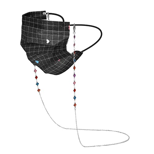 Image of Eyeglass Chain Silver Stainless Steel Handmade Necklace for Reading Glasses Sunglass Beaded Chains for Men Women