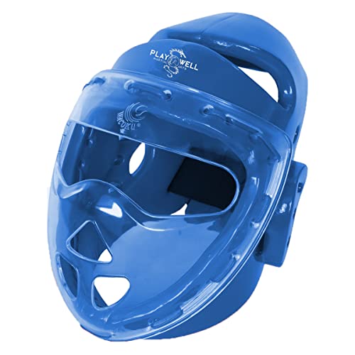 Masque de protection intégral pour éviter les chocs au visage en bleu
