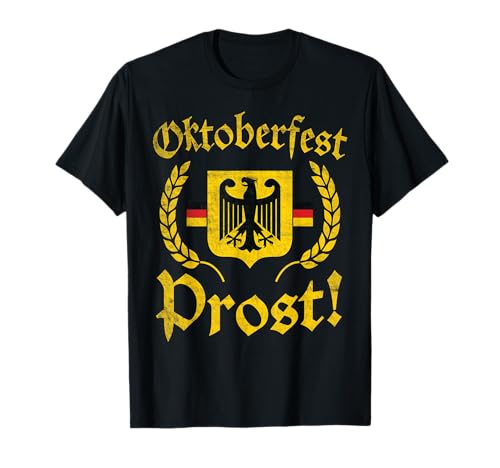 Oktoberfest Shirt Men Women Cheers German Flag Eagle Prost t-shirt, Preto
