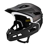 Casco protettivo integrale per mountain bike, ammortizzante, nero titanio