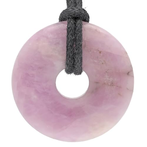 Lebensquelle Plus Colgante de piedra preciosa Kunzit, diámetro de 30 mm, Piedra semipreciosa, Kunzite