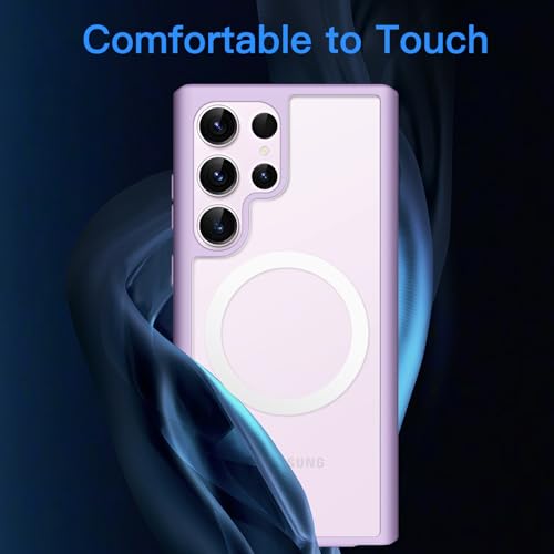 Image of JETech Magnetic Case for Samsung Galaxy S23 Ultra, Lilac | Cover Compatible with MagSafe, Translucent Matte Back, Shockproof Protection