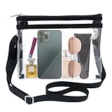 Bolsa cruzada transparente de PVC aprobada por el estadio, bolsa de hombro transparente para gimnasio, bolso transparente, correa de hombro ajustable, para fanáticos de los deportes y viajeros Bolsa cruzada transparente de PVC aprobada por el estadio, bolsa de hombro transparente para gimnasio, bolso transparente, correa de hombro ajustable, para fanáticos de los deportes y viajeros