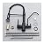 WIMPBLADB Kitchen Purified Water Filtration Faucet Dual Handle hot and Cold Drinking Water Pull-Out countertop Mounted Mixer Purification Faucet(Nickel A)