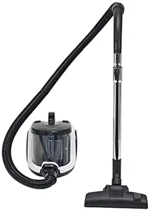 Amazon Basics 1400W Cylinder Bagless Vacuum Cleaner with Power Suction, Low Sound, High Energy Efficiency and 2 Years Warranty (1.5L, Black)
