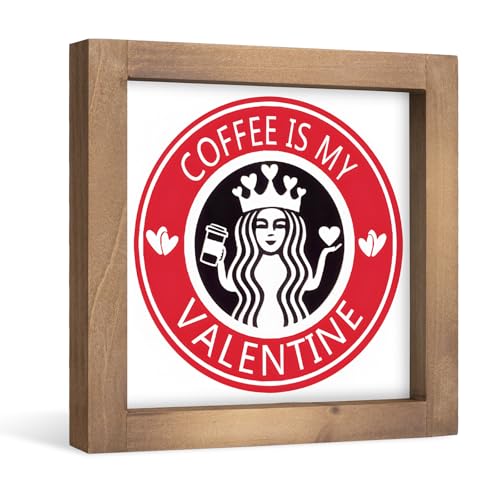 caiydramy Coffee Is My Valentine Sign, 6" Wooden Valentine's Day