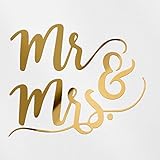 Transparent Decal Stickers of Mr and Mrs 3 (Metallic Gold) Premium Waterproof Vinyl Decal Stickers f