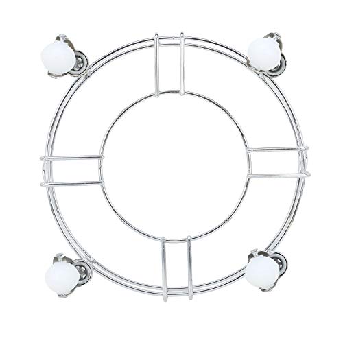 Image of Heavy Stainless Steel Gas Cylinder Trolley with Wheel | Gas Trolly | Lpg Cylinder Stand | Gas Trolly Wheel |Cylinder Trolley with Wheels | Cylinder Wheel Stand Gas Cylinder Trolley (Silver)