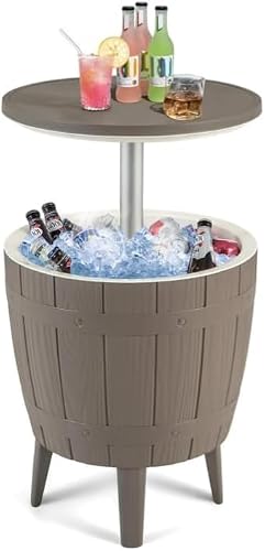 37L Outdoor Beverage Cooler/Pavilion Side Table, Weatherproof Party Cooler