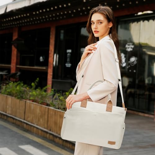 Bolso Tote para Laptop MOSISO 15-15.6 pulg Beige miniatura 3