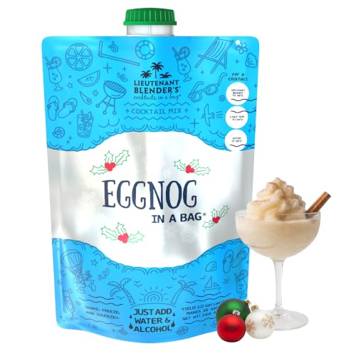 Lt. Blender's All Natural Eggnog Drink Mix for Festive Holidays, Creamy Non-Alcoholic Eggnog Cocktail Mix, Easy to Make, 16 Servings in a Resealable Bag (Pack of 1)