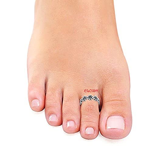 Buy Eloish Sterling Silver Pair of Beautiful Flower Toe Rings Pair.Toe Rings for Women. at Amazon.in
