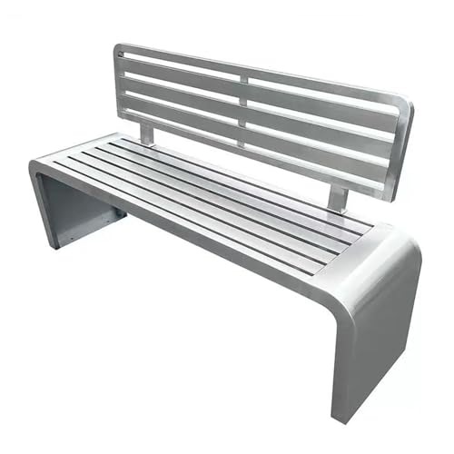 Banco De Jardín Al Aire Libre con Respaldo Inoxidable Banco de Patio Impermeable Orificios De Fijación Al Suelo para Zonas Residenciales Terraza y Espacios Públicos(304 Steel,59.05x15.75x31.50in)