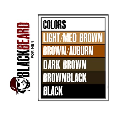 Blackbeard for Men Beard Color – 1-Day Beard, Mustache, Eyebrow, Sideburns Color – Temporary Facial Hair Tint - Hypoallergenic Beard Dye Alternative – Up to 45 applications – Black, 1 Pack