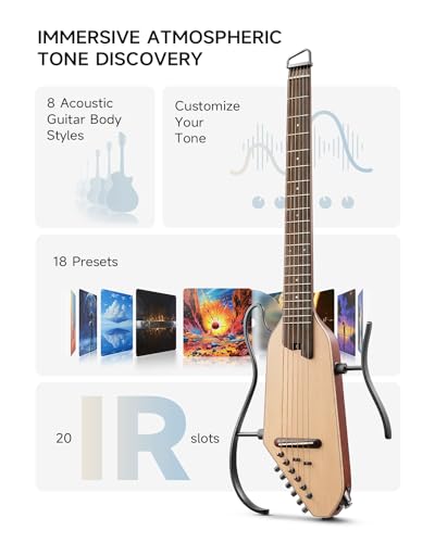 Donner HUSH I PRO Acoustic Electric Travel Guitar (Natural) - image 2