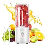Fivtsme Mixer Smoothie Maker,Tragbarer Mixer,Portable Blender,Smoothie Maker to Go,Mini Mixer to Go mit sechs Klingen,Portable Smoothie Blender mit USB Wiederaufladbar für Babynahrung, Reisen(Weiß)