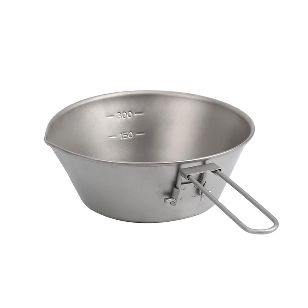 Copa Camping Sierra Cuenco Sherpa de titanio for acampar al aire libre, con asa plegable, for picnic(300ml)